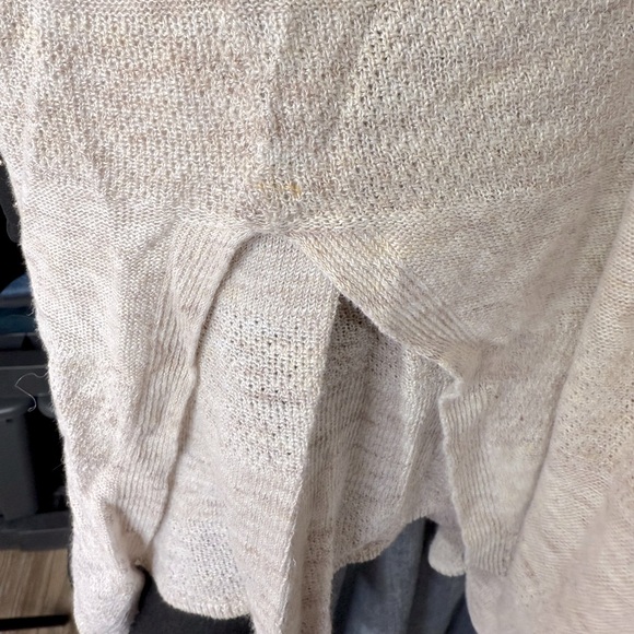CYNTHIA ROWLEY Linen Open Front Cardigan Oatmeal Heather-M - Picture 5 of 6
